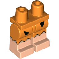 Visuel indicatif Rebrickable de Bassin avec jambes oranges et motif de bottes de nougat clair avec pierre de silex fred (Hips with Orange Legs and Light Nougat Boots Pattern with Fred Flintstone)