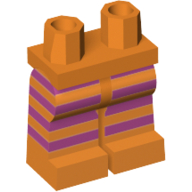 Bassin et jambes orange avec des rayures violet foncé (grand oiseau) (Hips and Orange Legs with Dark Purple Stripes (Big Bird))