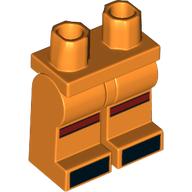Bassin et jambes orange avec bandes de genou rouge foncé, motif imprimé orteil noir (Hips and Orange Legs with Dark Red Knee Bands, Black Toe Print)