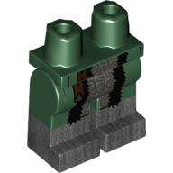 Visuel indicatif Rebrickable de Bassin avec jambes vert foncé et motif de bottes en titane perle avec robe noire, chaîne argentée (Hips with Dark Green Legs and Pearl Titanium Boots Pattern with Black Robe, Silver Chain Mail Print)