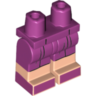Visuel indicatif Rebrickable de Bassin avec jambes magenta et motif de nougat clair avec motif imprimé robe (Hips with Magenta Legs and Light Nougat Boots Pattern with Dress Print)