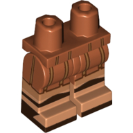 Visuel indicatif Rebrickable de Bassin avec jambes orange foncé et motif de bottes nougat avec sangles beige, sandales marron foncé motif imprimé (Hips with Dark Orange Legs and Nougat Boots Pattern with Tan Straps, Dark Brown Sandals Print)