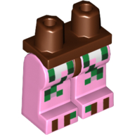Bassin et jambes rose vif avec vert pixellisé, blanc, brun, vert foncé Carrés (Hips and Bright Pink Legs with Pixelated Green, White, Brown, Dark Green Squares)