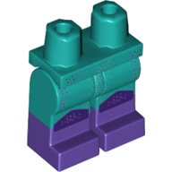 Visuel indicatif Rebrickable de Bassin avec jambes turquoise foncé et motif de bottes violet foncé avec motif imprimé de points violet foncé / argent (Hips with Dark Turquoise Legs and Dark Purple Boots Pattern with Dark Purple/Silver Dots Print)