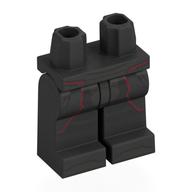 Visuel indicatif Rebrickable de Bassin et jambes titane nacré avec armure noir/argent, bord rouge foncé imprimé (Hips and Pearl Titanium Legs with Black/Silver Armor, Dark Red Trim Print)