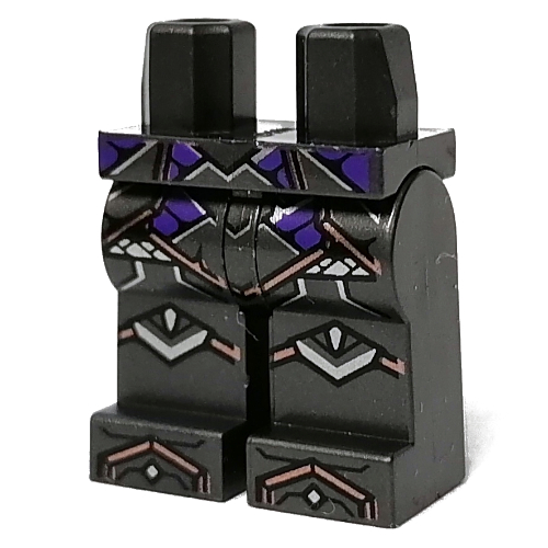 Bassin et jambes titane nacré avec ceinture violet foncé, motif imprimé armure (Hips and Pearl Titanium Legs with Dark Purple Belt, Armour Print)
