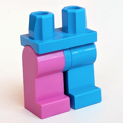 Visuel indicatif Rebrickable de Jambe gauche et Azur foncé, jambe droite rose foncé (Hips and Dark Azure Left Leg, Dark Pink Right Leg)