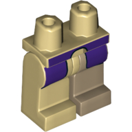 Visuel indicatif Rebrickable de Jambe gauche beige foncée, Jambe droite beige avec motif imprimé Coattails violet foncé (Hips and Dark Tan Left Leg, Tan Right Leg with Dark Purple Coattails Print)