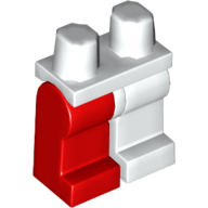 Visuel indicatif Rebrickable de Cuisse et jambe gauche blanche, jambe droite rouge (Hips and White Left Leg, Red Right Leg)