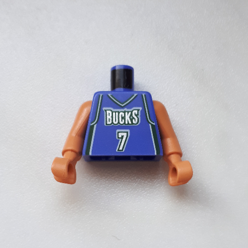 Torse, Maillot de basket-bille, Milwaukee Bucks '7' motif imprimé, longues One Piece bras Nougat (NBA) (Torso, Basketball Jersey, Milwaukee Bucks '7' Print, Long One Piece Arms Nougat (NBA))