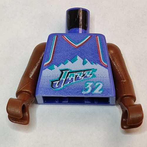 Maillot de basket-bille torse, utah jazz '32' imprimé, longs bras d'une seule pièce marron (nba) (Torso Basketball Jersey, Utah Jazz '32' Print, Long One Piece Arms Brown (NBA))
