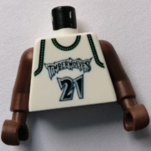 Maillot de basket-bille de torse, minnesota timberwolves '21' imprimé, long bras d'une seule pièce marron (NBA) (Torso Basketball Jersey, Minnesota Timberwolves '21' Print, Long One Piece Arms Brown (NBA))