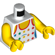 Torse, débardeur avec motif imprimé étoiles arc-en-ciel, bras et mains jaunes (Torso, Tank Top with Rainbow Stars Print, Yellow Arms and Hands)