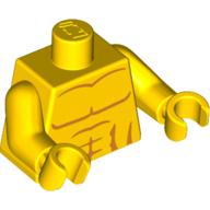 Torse, poitrine nue avec motif imprimé Muscles, bras et mains jaunes (Torso, Bare Chest with Muscles Print, Yellow Arms and Hands)