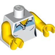 Visuel indicatif Rebrickable de Torse, Polo avec motif imprimé bleu moyen, bras et mains jaunes (Torso, Polo Shirt with Medium Blue Print, Yellow Arms and Hands)