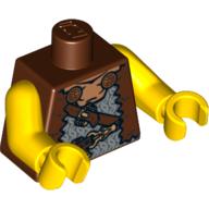 Visuel indicatif Rebrickable de Torse, gilet avec cotte de mailles et ceintures imprimées (viking), bras et mains jaunes (Torso, Vest with Chain Mail and Belts Print (Viking), Yellow Arms and Hands)