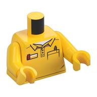 Torse, chemise, poche, stylo / logo LEGO sur le motif imprimé dos, bras et mains jaunes (Torso, Shirt, Pocket, Pen / LEGO Logo on the Back Print, Yellow Arms and Hands)