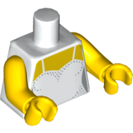 Torse, robe avec motif imprimé de paillettes, bras et mains jaunes (Torso, Dress with Glitter Print, Yellow Arms and Hands)