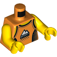 Torse, débardeur avec motif imprimé 'Sport', bras et mains jaunes (Torso, Tank Top with 'Sport' Print, Yellow Arms and Hands)