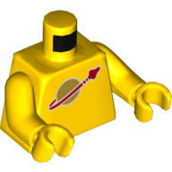 Torse, espace classique logo motif imprimé (nouvelle version), bras et mains jaunes (Torso, Classic Space Logo Print (New Version), Yellow Arms and Hands)