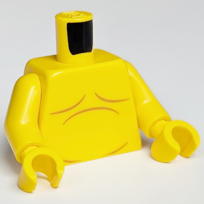 Visuel indicatif Rebrickable de Torse, poitrine nue avec motif imprimé lignes de corps (sumo catcher), bras et mains jaunes (Torso, Bare Chest with Body Lines Print (Sumo Wrestler), Yellow Arms and Hands)