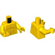 Visuel indicatif Rebrickable de Torse, poitrine nue avec contour des muscles, pas de clavicules, lignes d'omoplate motif imprimé, bras et mains jaunes (Torso, Bare Chest with Muscles Outline, No Clavicles, Scapula Lines Print, Yellow Arms and Hands)