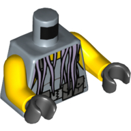 Torse, gilet de plongée, ceinture utilitaire, tentacules imprimé, bras jaunes, mains noires (Torso, Scuba Vest, Utility Belt, Tentacles Print, Yellow Arms, Black Hands)