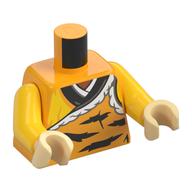Torse, fourrure de tigre, robe jaune, imprimé bord noir, bras jaunes, mains beiges (Torso, Tiger Fur, Yellow Robe, Black Trim Print, Yellow Arms, Tan Hands)