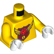Torse, MBA Niveau 2 Logo imprimé, bras jaunes, mains blanches (Torso, MBA Level 2 Logo Print, Yellow Arms, White Hands)