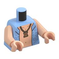 Visuel indicatif Rebrickable de Torse, chemise ouverte, pendentif en or, Bart nougat clair poitrine motif imprimé, bras et mains nougat clair (Torso, Open Shirt, Gold Pendant, Bart Light Nougat Chest Print, Light Nougat Arms and Hands)