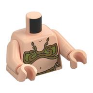 Torse, or et vert olive motif imprimé bikini (Princesse Leia esclave), bras et mains nougat clair (Torso, Gold and Olive Green Bikini Print (Princess Leia Slave), Light Nougat Arms and Hands)