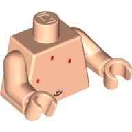Torse, poitrine nue avec le nombril (nombril) et des taches rouges motif imprimé, bras et mains nougat clair (Torso, Bare Chest with Belly Button (Navel) & Red Spots Print, Light Nougat Arms and Hands)