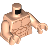 Torse, poitrine nue avec motif imprimé Muscles, bras et mains nougat clair (Torso, Bare Chest with Muscles Print, Light Nougat Arms and Hands)