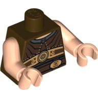 Visuel indicatif Rebrickable de Torse, armure côtelée avec disque et motif imprimé deux boucles, bras et mains légers (Torso, Armor Ribbed with Disc and Two Buckles Print, Light Arms and Hands)