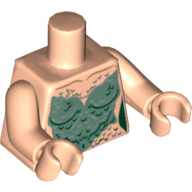 Visuel indicatif Rebrickable de Torse, Sirène sable vert échelles motif imprimé, bras et mains nougat clair (Torso, Mermaid Sand Green Scales Print, Light Nougat Arms and Hands)