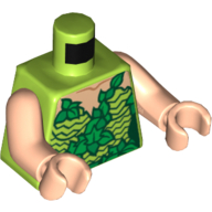 Visuel indicatif Rebrickable de Torse, robe avec feuillage végétal et motif imprimé Nougat clair, bras et mains nougat clair (Torso, Dress with Plant Foliage, and Light Nougat Neck Print, Light Nougat Arms and Hands)