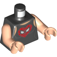 Visuel indicatif Rebrickable de Torse, débardeur avec Web Face en imprimé cœur (Mary Jane), bras et mains nougat clair (Torso, Tank Top with Web Face in Heart Print (Mary Jane), Light Nougat Arms and Hands)
