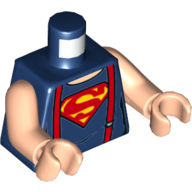 Visuel indicatif Rebrickable de Torse, chemise avec muscles, bretelles et rouge et jaune Superman 'S' Logo imprimé, bras et mains nougat clair (Torso, Shirt with Muscles, Suspenders and Red and Yellow Superman 'S' Logo Print, Light Nougat Arms and Hands)