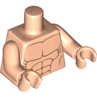 Visuel indicatif Rebrickable de Torse, poitrine nue avec motif imprimé Muscles, bras et mains nougat clair (Torso, Bare Chest with Muscles Print, Light Nougat Arms and Hands)