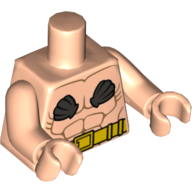 Visuel indicatif Rebrickable de Torse, poitrine nue, coquillages, motif imprimé ceinture or, bras et mains nougat clair (Torso, Bare Chest, Seashells, Gold Belt Print, Light Nougat Arms and Hands)
