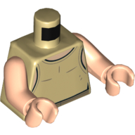 Torse, débardeur motif imprimé (Luke Skywalker), bras et mains nougat clair (Torso, Tank Top Print (Luke Skywalker), Light Nougat Arms and Hands)