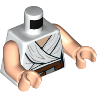 Visuel indicatif Rebrickable de Torse, robe à col nougat clair et ceinture marron rougeâtre motif imprimé, bras et mains nougat clair (Torso, Robe with Light Nougat Neck and Reddish Brown Belt Print, Light Nougat Arms and Hands)