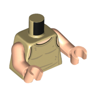 Visuel indicatif Rebrickable de Torse, gilet, plis et taches motif imprimé, bras et mains nougat clair (Torso, Vest, Creases and Stains Print, Light Nougat Arms and Hands)