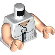 Visuel indicatif Rebrickable de Torse, robe, Rose Blanc, Motif imprimé Lacets, bras et mains nougat clair (Torso, Dress, White Rose, Laces Print, Light Nougat Arms and Hands)