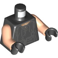 Visuel indicatif Rebrickable de Torse, motif : gilet avec rides, bras nougat clair, mains noires (Torso, Vest with Wrinkles Print, Light Nougat Arms, Black Hands)