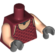 Visuel indicatif Rebrickable de Torse, gilet à col nougat clair imprimé (sugi), bras nougat clair, mains gris bleuté foncé (Torso, Vest with Light Nougat Neck Print (Sugi), Light Nougat Arms, Dark Bluish Gray Hands)