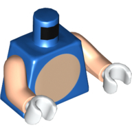 Visuel indicatif Rebrickable de Torse, Nougat clair Motif imprimé estomac, bras nougat clair, mains blanches (Torso, Light Nougat Stomach Print, Light Nougat Arms, White Hands)