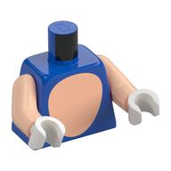 Torse, Nougat clair Motif imprimé estomac ovale, bras nougat clair, mains blanches (Torso, Light Nougat Oval Stomach Print, Light Nougat Arms, White Hands)