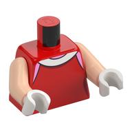 Visuel indicatif Rebrickable de Torse, blanc Couleur, rose vif Panneaux motif imprimé, bras nougat clair, mains blanches (Torso, White Color, Bright Pink Panels Print, Light Nougat Arms, White Hands)