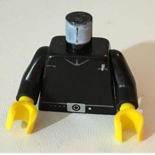 Visuel indicatif Rebrickable de Torse, veste impériale navette pilote motif imprimé, bras noirs, mains jaunes (Torso, Jacket Imperial Shuttle Pilot Print, Black Arms, Yellow Hands)
